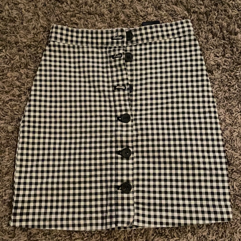 Plaid, Black and White Pencil Skirt
